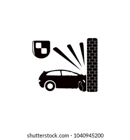 the car crashed into the wall icon. Elements of insurance icon. Premium quality graphic design. Signs and symbol collection icon for websites, web design, mobile app, info graphics on white background