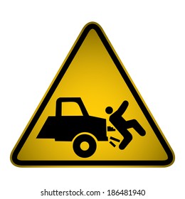 Car Crashes Warning Sign- Vector