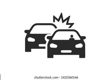 car crashing icon risk drive vector illustration 