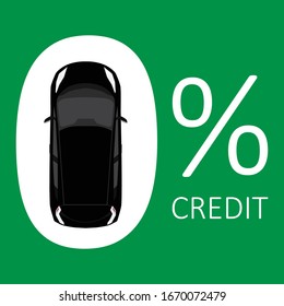 Car credit concept zero rate vector 