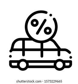 Car Credit Loan Icon Vector. Outline Car Credit Loan Sign. Isolated Contour Symbol Illustration