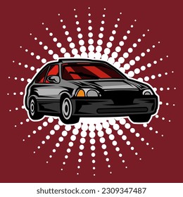 car Crossover with red glass 