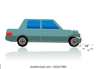 car crush, crushed car