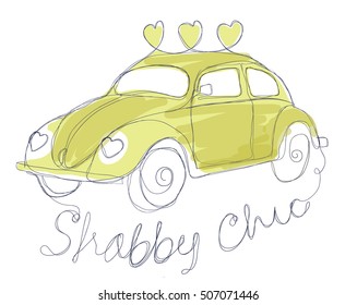 car, cut car, Vector retro car