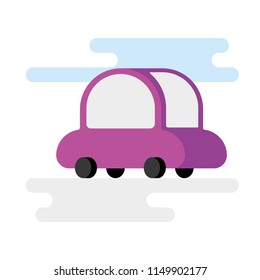 Car, cute flat illustration