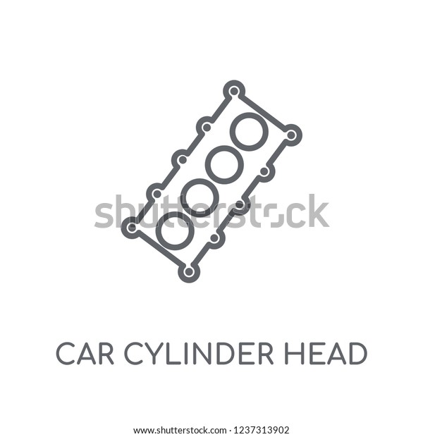 car
cylinder head linear icon. Modern outline car cylinder head logo
concept on white background from car parts collection. Suitable for
use on web apps, mobile apps and print
media.