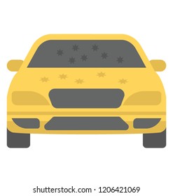 
Car with damage mirror characterizing front damage  
