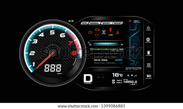 Car Dash Board Vector Illustration Eps Stock Vector (Royalty Free ...