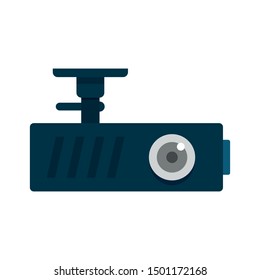 Car dash cam icon. Flat illustration of car dash cam vector icon for web design