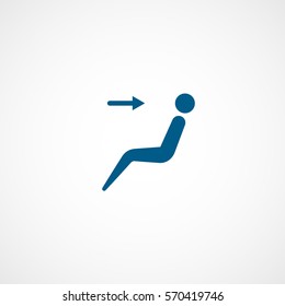 Car Dashboard Air Button Blue Flat Icon On White Background