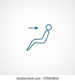 Car Dashboard Air Button Blue Line Icon On White Background