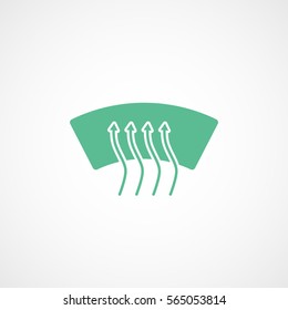 Car Dashboard Air Button  Green Flat Icon On White Background