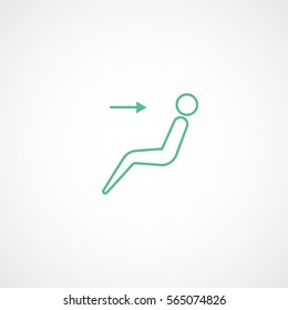 Car Dashboard Air Button Green Line Icon On White Background
