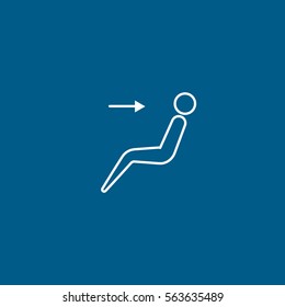 Car Dashboard Air Button Line Icon On Blue Background