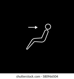 Car Dashboard Air Button Line Icon On Black Background