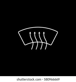 Car Dashboard Air Button Line Icon On Black Background