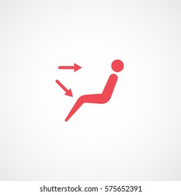 Car Dashboard Air Button Red Flat Icon On White Background
