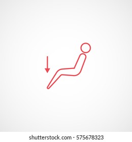 Car Dashboard Air Button Red Line Icon On White Background
