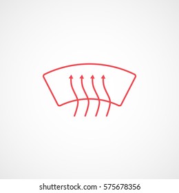 Car Dashboard Air Button Red Line Icon On White Background