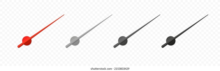 Car dashboard arrows set. Speedometer arrow set. Measure indicator icon. Vector graphic EPS 10