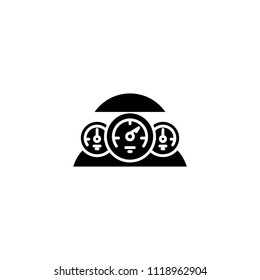 Car dashboard black icon concept. Car dashboard flat  vector symbol, sign, illustration.