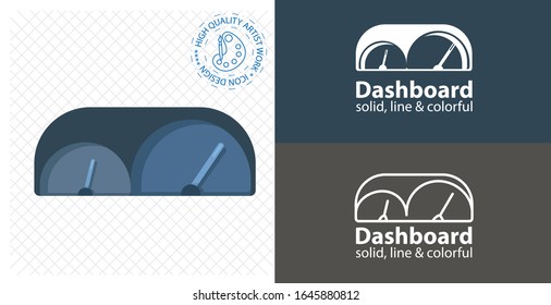 car dashboard flat icon. line icon