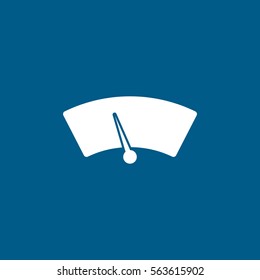 Car Dashboard Fuel Indicator Flat Icon On Blue Background