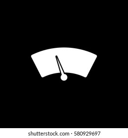 Car Dashboard Fuel Indicator Flat Icon On Black Background