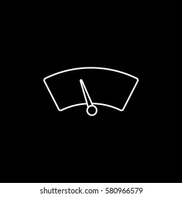 Car Dashboard Fuel Indicator Line Icon On Black Background