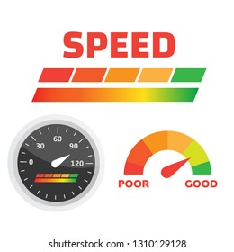Car dashboard gauge. Speed meter vector. Arrow auto barometer