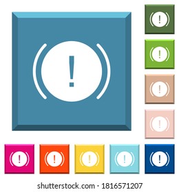 Car dashboard handbrake indicator white icons on edged square buttons in various trendy colors