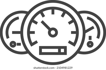 Car dashboard icon. Driving control panel with indicators