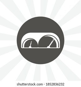 car dashboard icon. speedometer, tachometer isolated solid vector icon