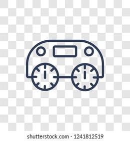 car dashboard icon. Trendy linear car dashboard logo concept on transparent background from car parts collection