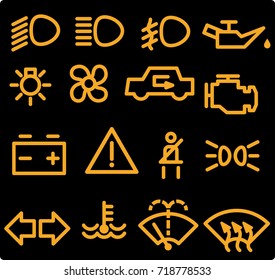 Car Dashboard Icons Stock Vector (Royalty Free) 718778533 | Shutterstock