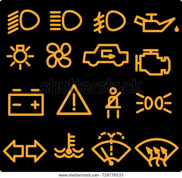 Car Dashboard Icons Stock Vector (Royalty Free) 718778533 | Shutterstock