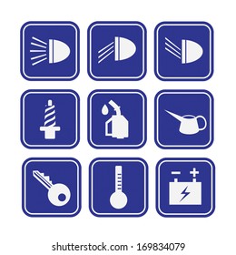 Car dashboard icons set.