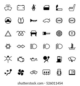 Car dashboard icons set.