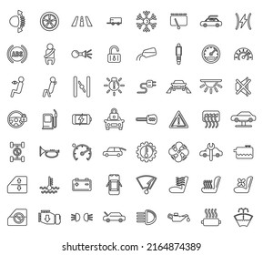 Car dashboard icons set outline vector. Car automobile. Auto transport