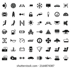 Car dashboard icons set simple vector. Car automobile. Auto transport