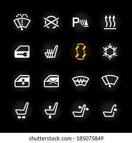 Car Dashboard Icons. Vector.