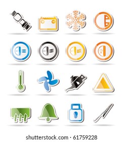 Car Dashboard icons -  vector icons set