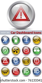 Car dashboard icons. Vector set