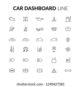 Car dashboard line icon 