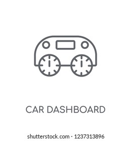 car dashboard linear icon. Modern outline car dashboard logo concept on white background from car parts collection. Suitable for use on web apps, mobile apps and print media.