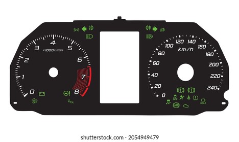 Car dashboard modern automobile control panel in EPS10