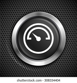 Car Dashboard on Black Round Button
