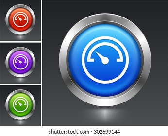 Car Dashboard on Blue Round Button