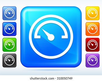Car Dashboard on Blue Square Button