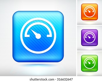 Car Dashboard on Blue Square Button